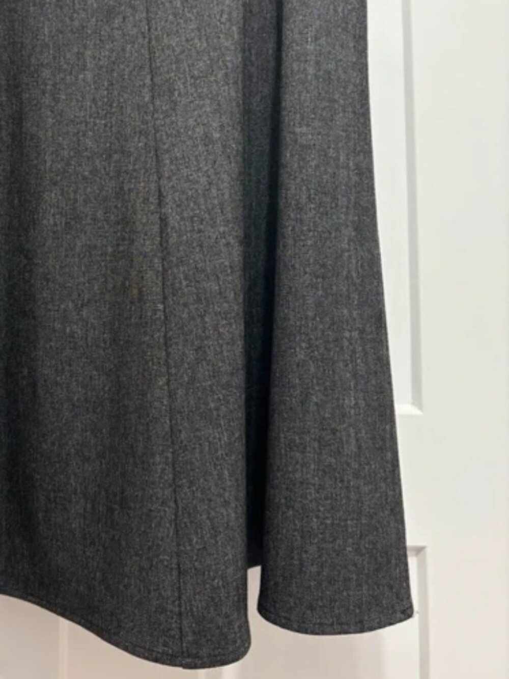 Charcoal Gray High Waist A-Line Midi Skirt - Picture 3 of 3